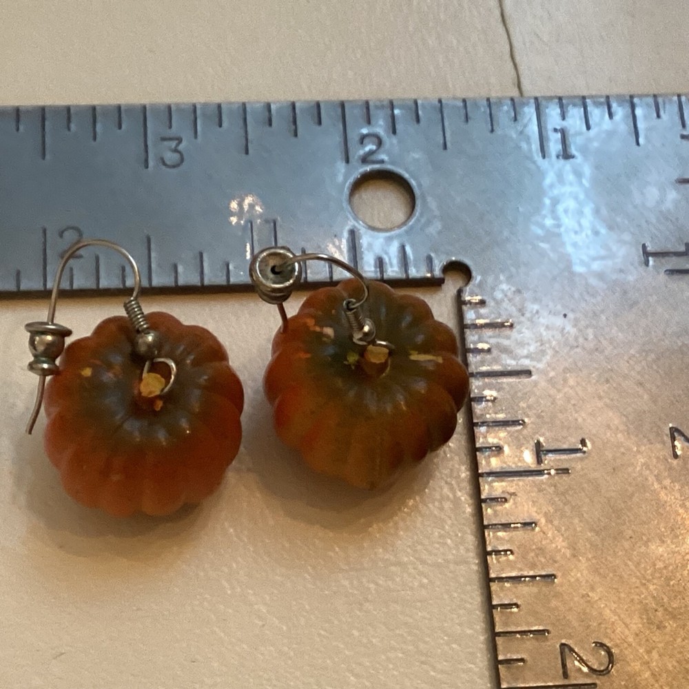 Stunning Vintage Fall Pumpkin Fishhook Earrings