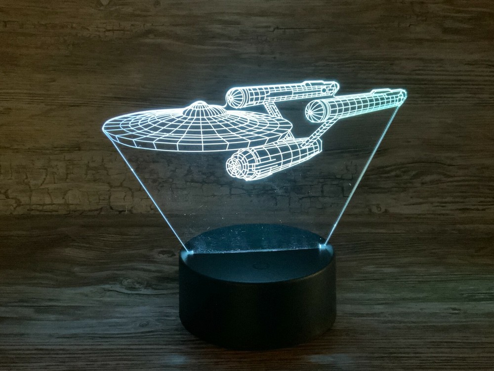 Star Trek Enterprise 3D LED Lamp, multi-function remote and Free Shipping