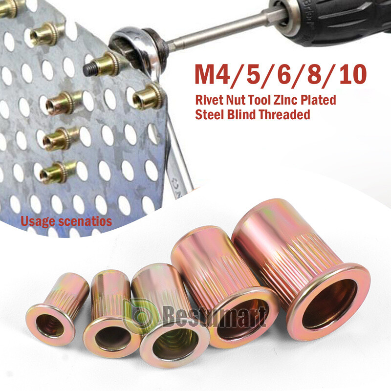 120pcs Rivet Nut Kit Rivnut Gun Nut Setter Thread Setting Nutsert Tool Metri+Box