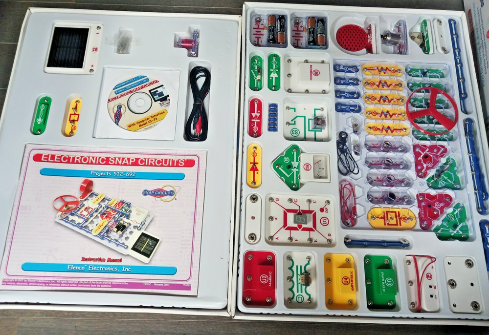 Snap Circuits Extreme SC-750 COMPLETE 5 Manuals + CI-73 Software CD + Schematic!