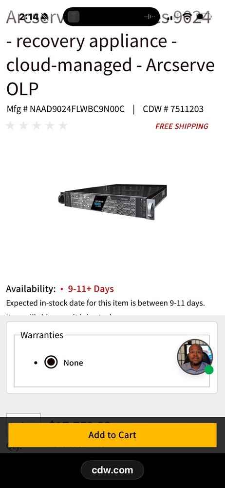 Arcserve Appliance 9024 R440Model E45S