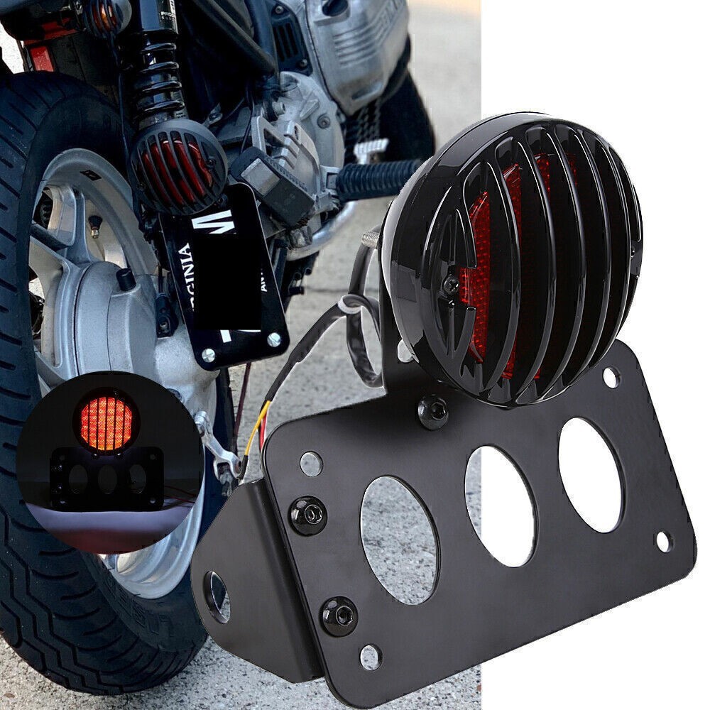 For Harley Chopper Bobber Tail Light Side Mount Side Mount License Plate Bracket