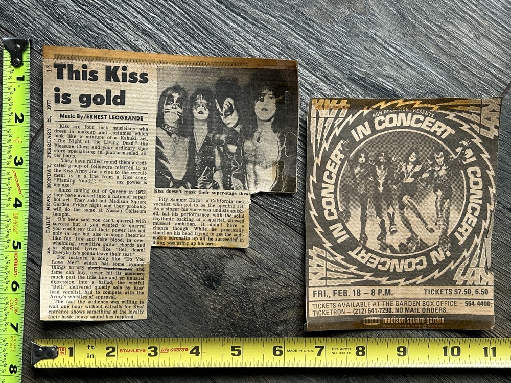 KISS Concert Ad Rock And Roll Over Tour MSG NYC Feb 1977 Lot Vintage Kiss Aucoin