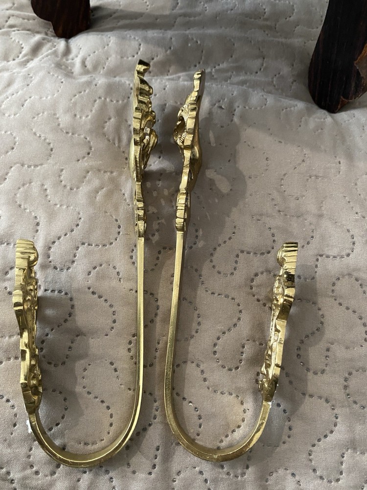 Vintage Brass Curtain Tie Backs Hooks