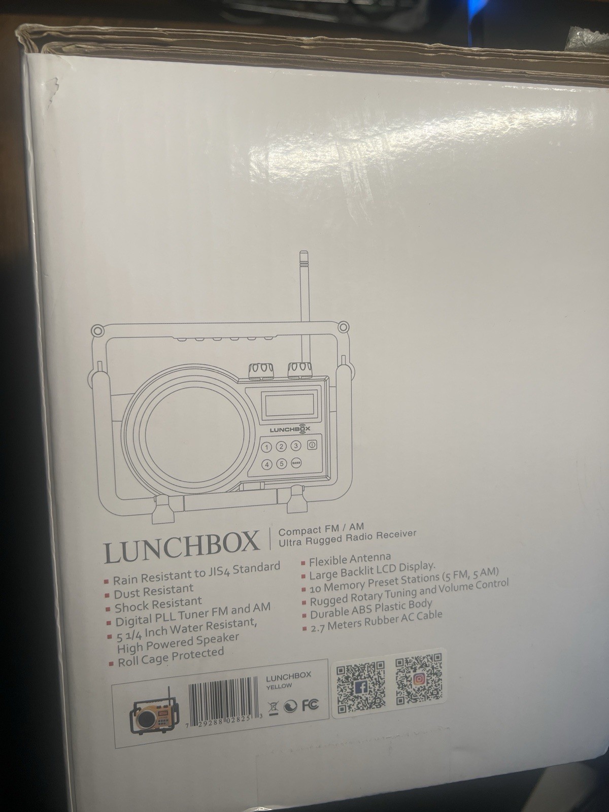 Sangean LUNCHBOX Digital Work Radio AM/FM Large LCD Display LB-Yellow Tested