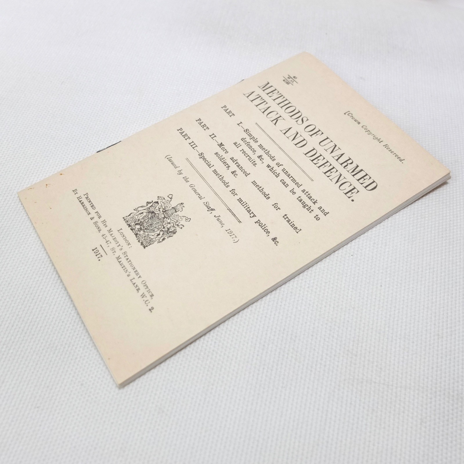 WW1 1917 UNARMED COMBAT Manual ATTACK AND DEFENCE British Army Training Handbook