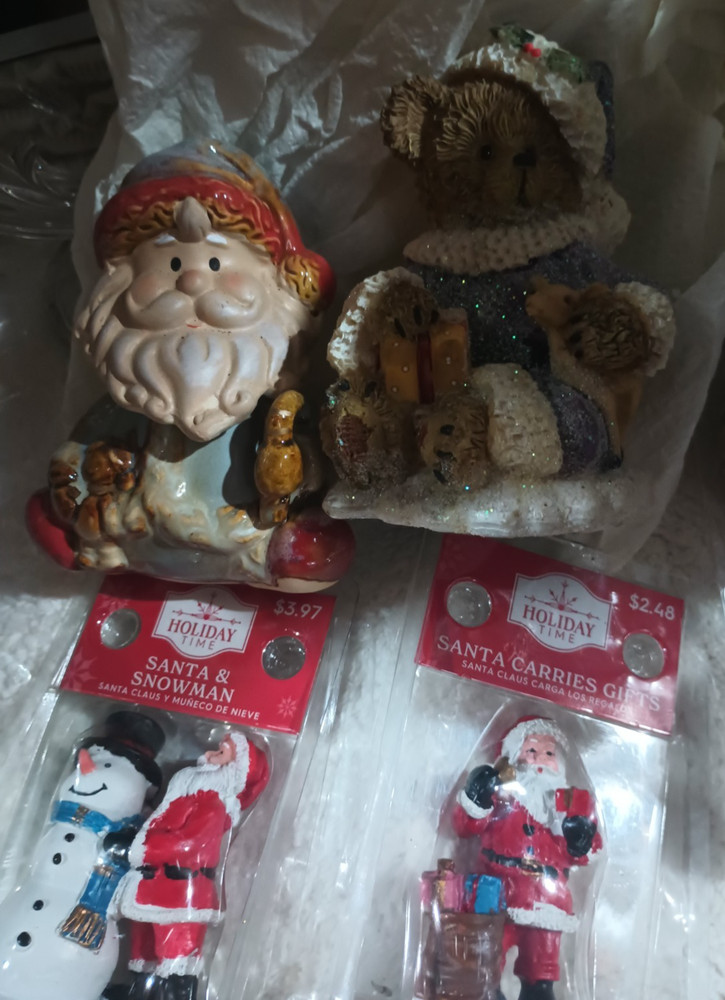 Miniature Santa and Snowman