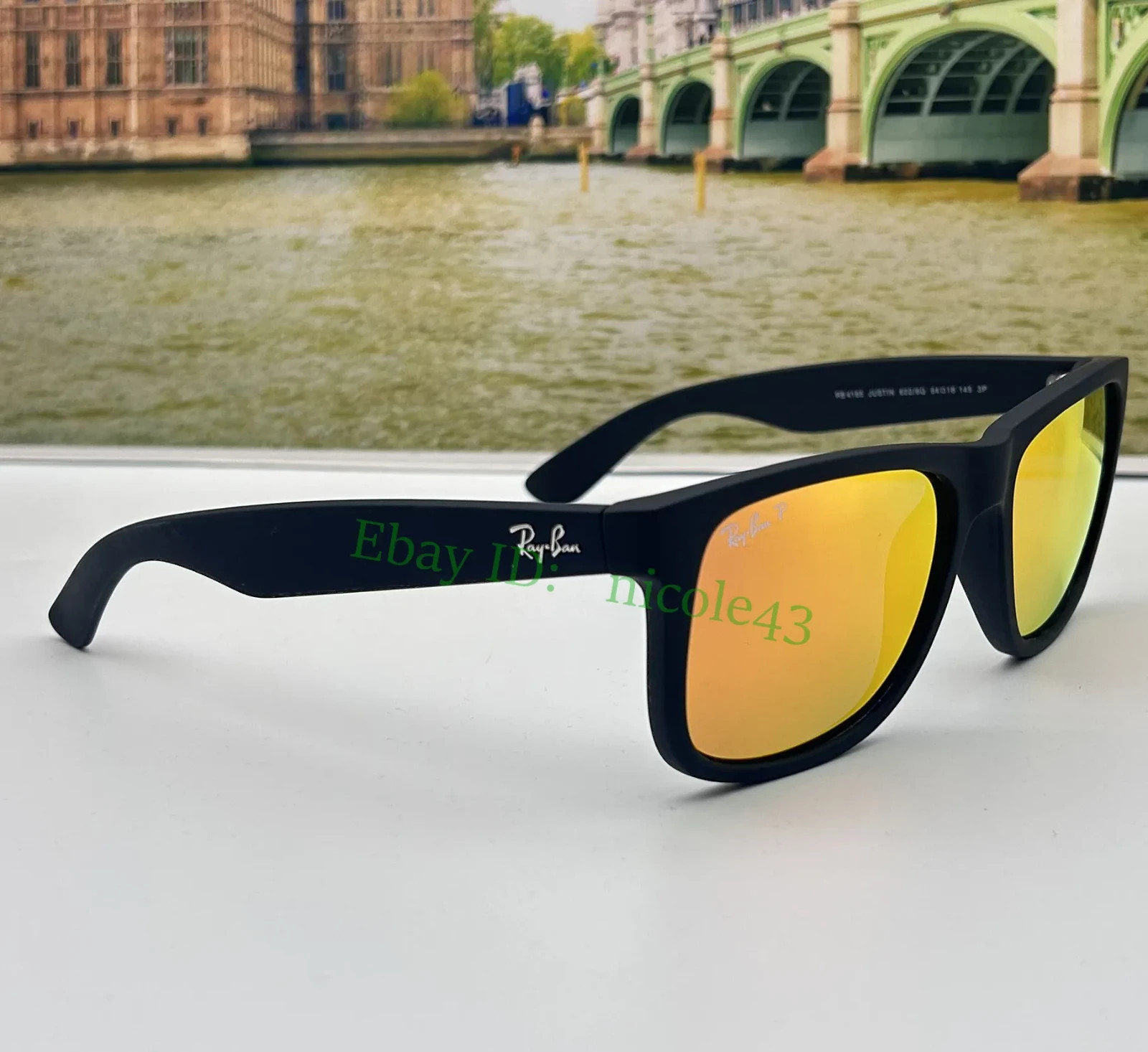 *BRAND NEW* Ray-Ban RB4165 Man Polarized Sunglasses Justin Red Orange Lens UV400