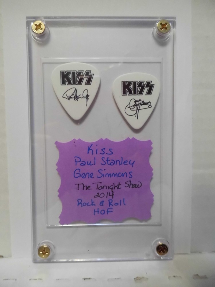 KISS "PAUL/GENE" 2TOUR GUITAR PICKS IN CASE~2014~READ DESCRIPTION #80