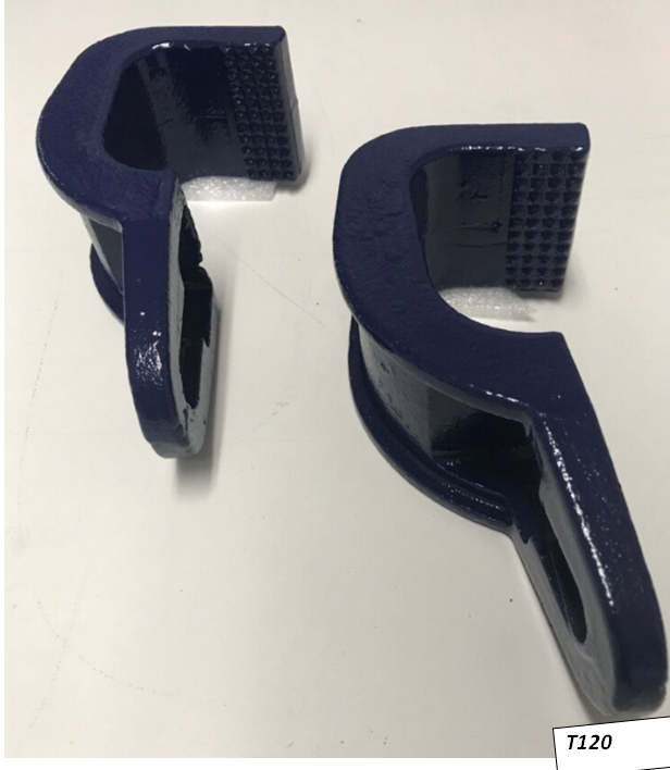 (2) 3 Ton Sill Hook Straight Cut Tooth 2-1/2" Pull Round Mo-Clamp style