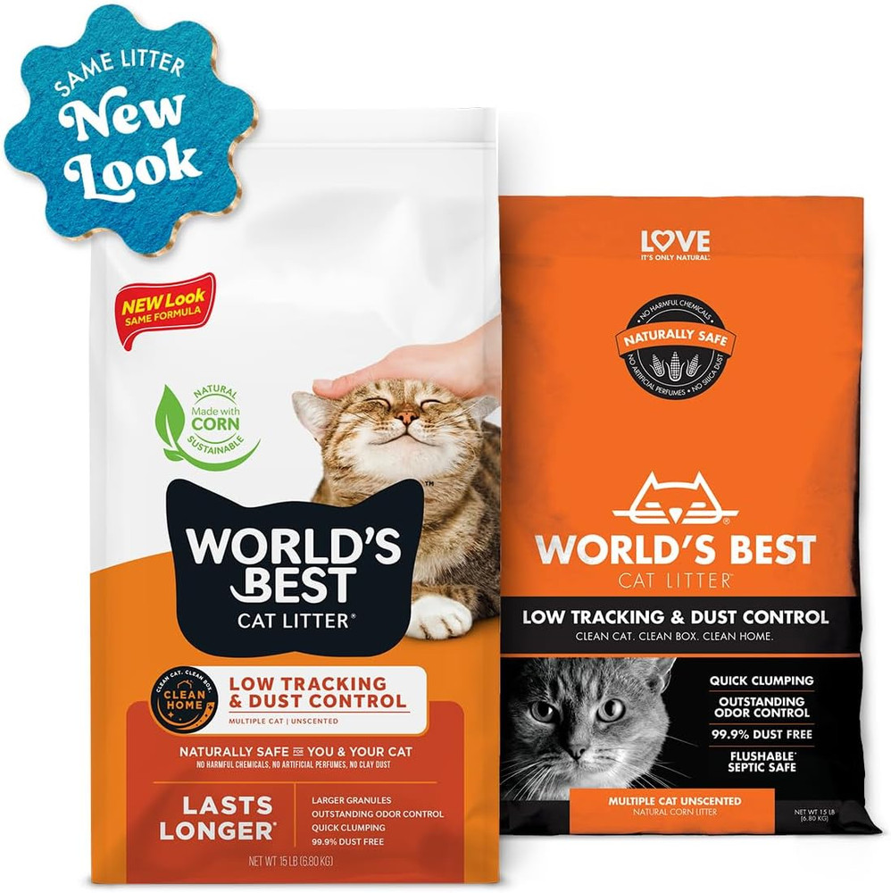 Unscented Cat Litter - Low Tracking, Quick Clumping, Flushable, 32 lbs