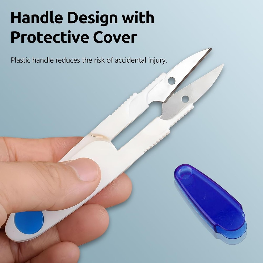 4PCS Compact 4 Inch U Shaped Portable Scissors with Protective Multicolor