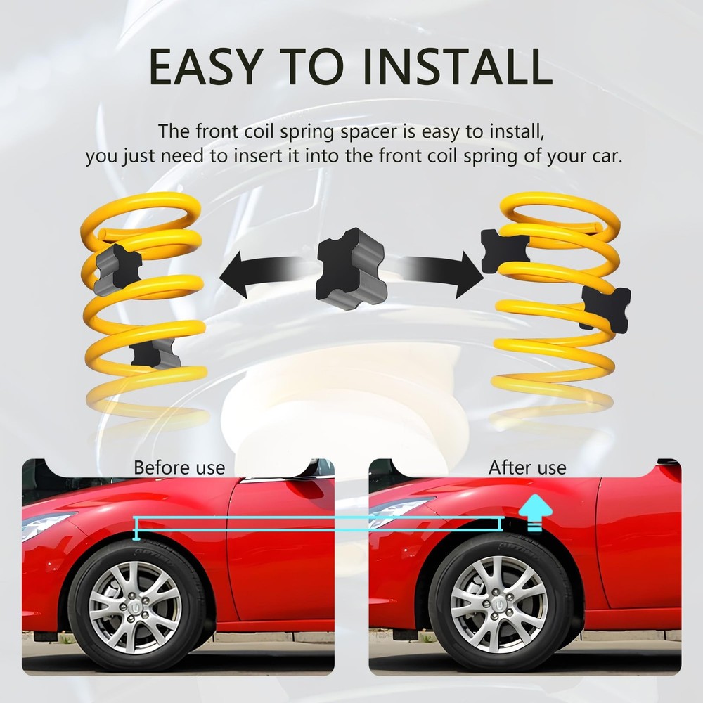 8PCS Rubber Coil Spring Spacers,Heavy Duty Front Coil Spring Booster Kit for ...