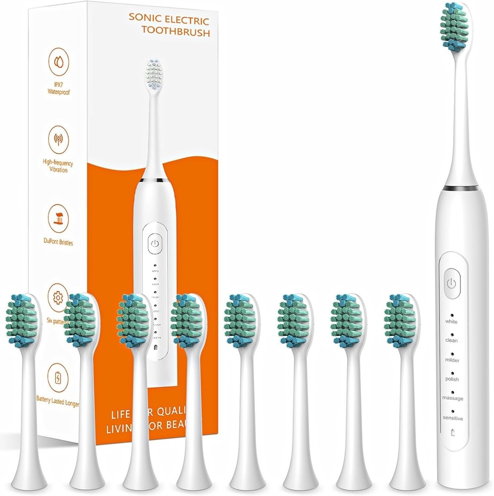 Ultimate Waterproof Sonic Toothbrush - 6 Modes, Smart Timer & Lightweight Design