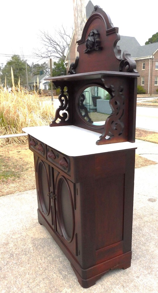 Small Victorian Walnut Sideboard/Buffet