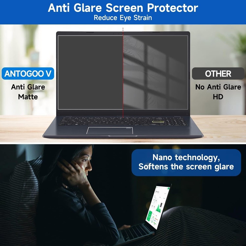 15.6 Inch Matte Screen Protector for Laptops, Blue Light Blocking & Anti-Scratch