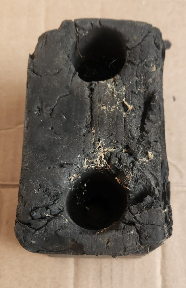 Dock Bumper 6"x3-1/2"x 3-1/2" Solid Rubber, 1-1/2" Access Hole, Angle