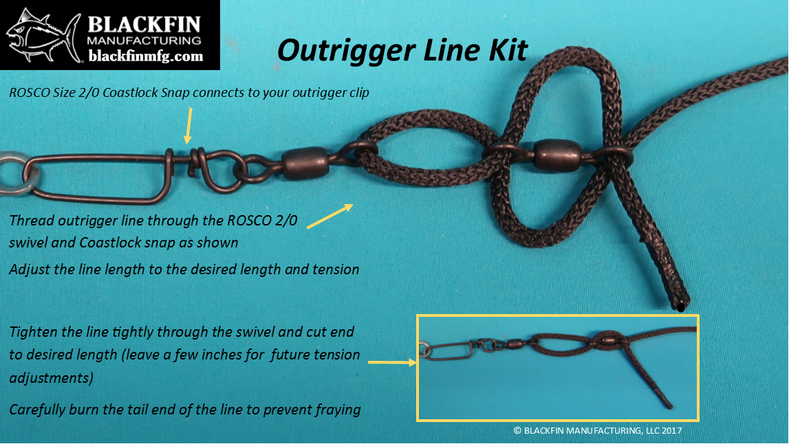 Outrigger Rigging Kit 4 Lines 50/30 FT + Hal-Lock Double Pulleys + Release Clips