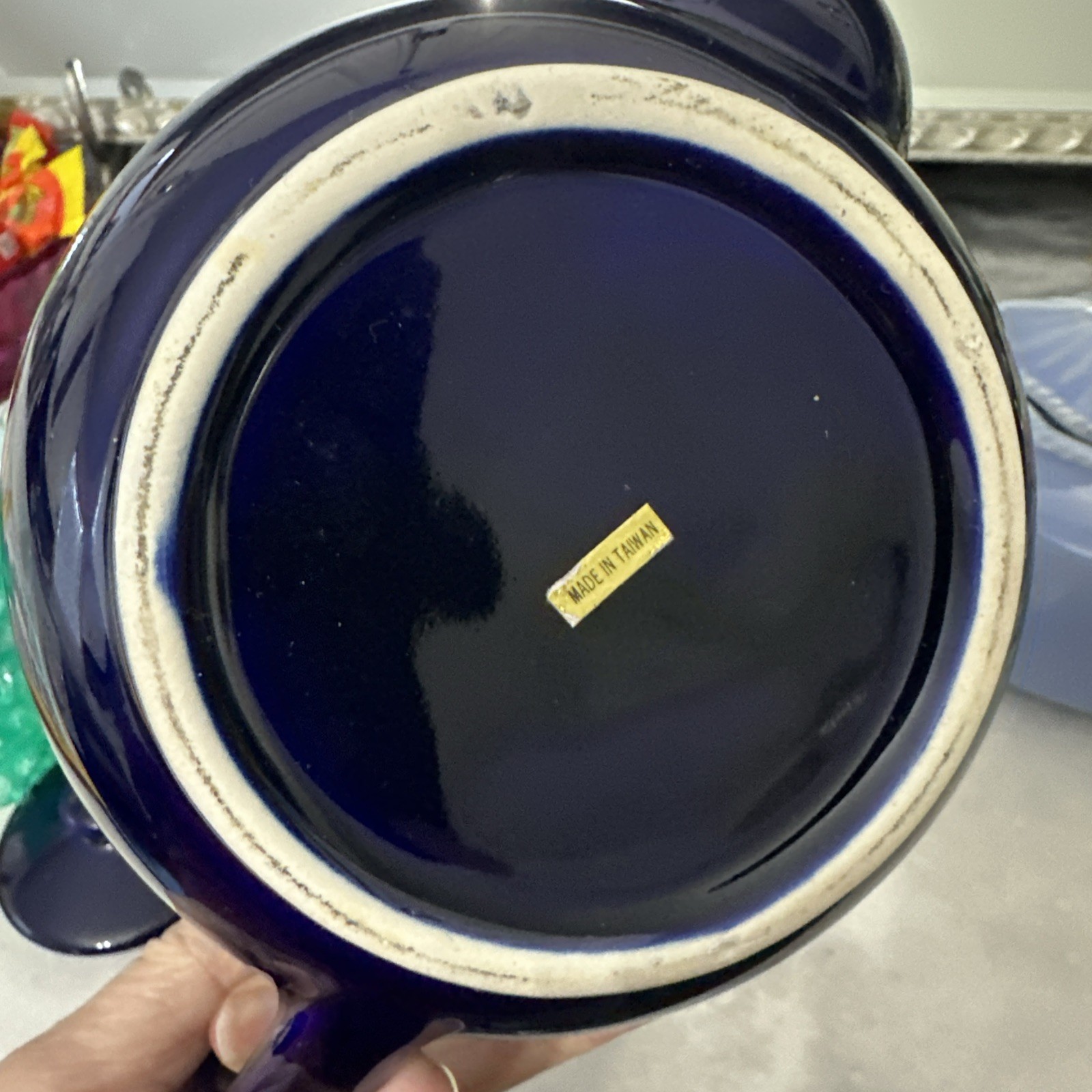 Lot Of 4 Beautiful Teapots In Various Colors. 3 Solid And 1 Floral Patterned