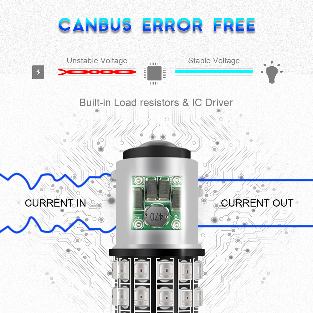 2x 1157 LED Strobe Flashing Brake Stop Bulbs Tail Blinking Light Safety Warning