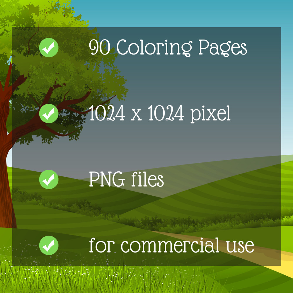 90 Landscape Coloring Pages Printable & POD Permit