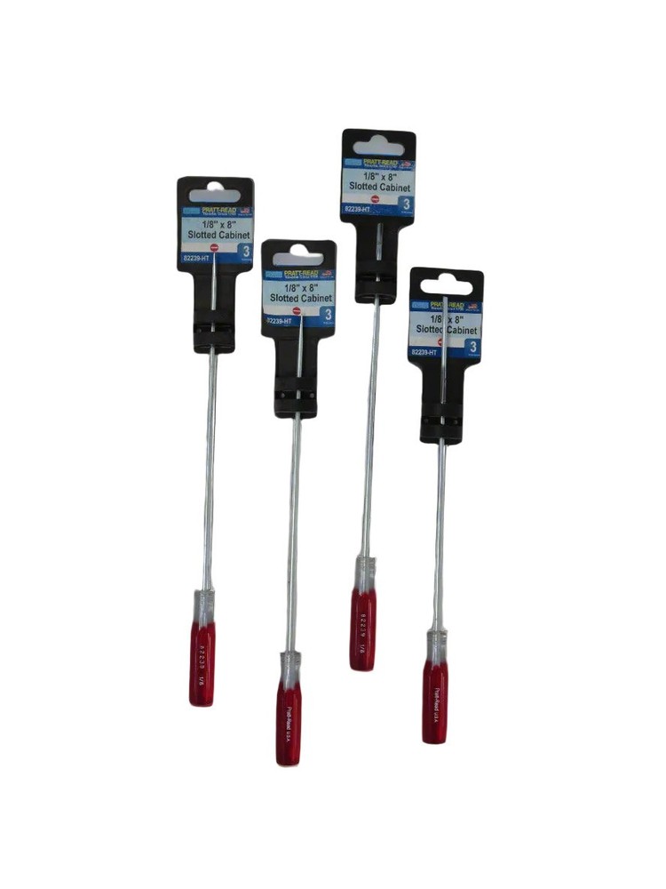Pratt-Read 1/8" x 8" Flat Screwdriver - 4 PACK