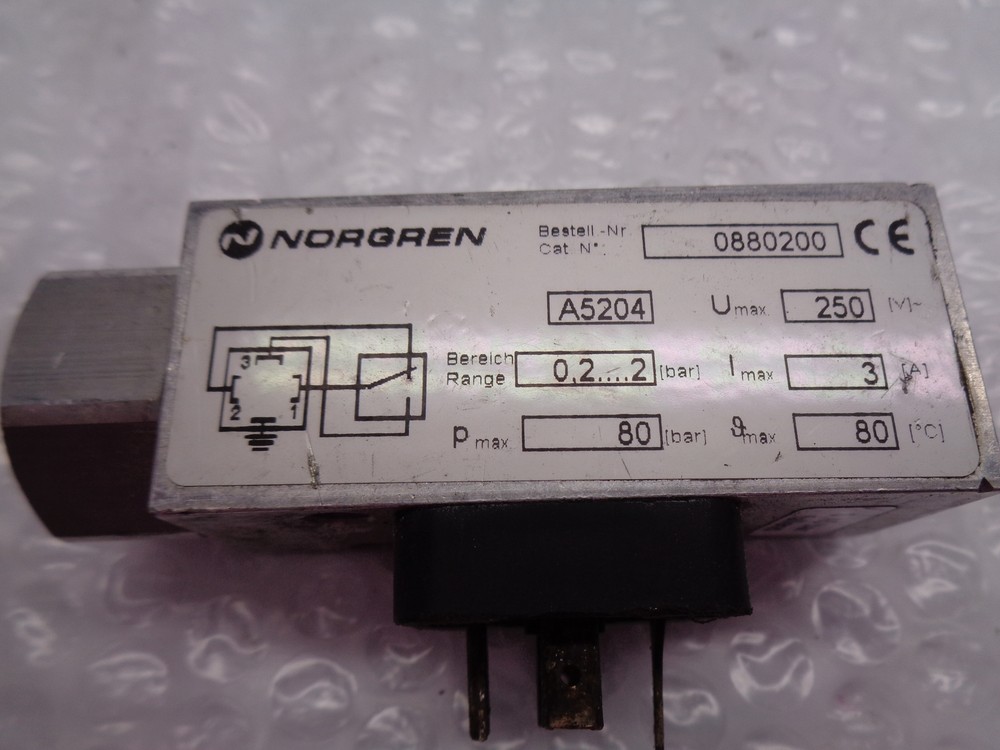 NORGREN 0880200 PRESSURE SWITCH UNMP.