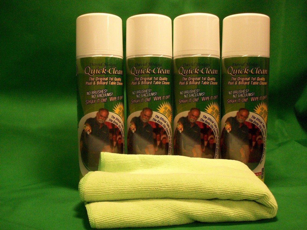Quick Clean Pool Table Felt Cleaner Starter Kit #4 - 4 Cleaner &Towel