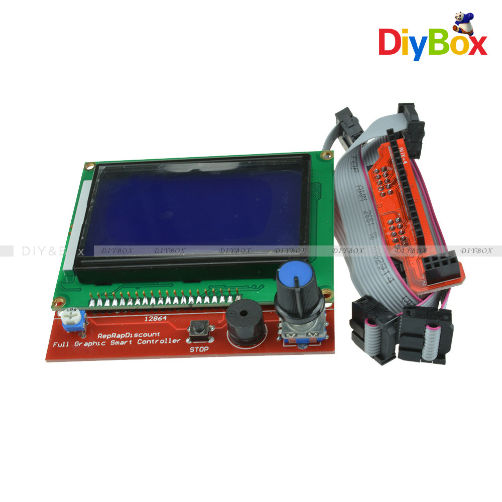 RAMPS 1.4 Reprap Mendel 12864 Display LCD 3D Printer Controller +Adapter SD
