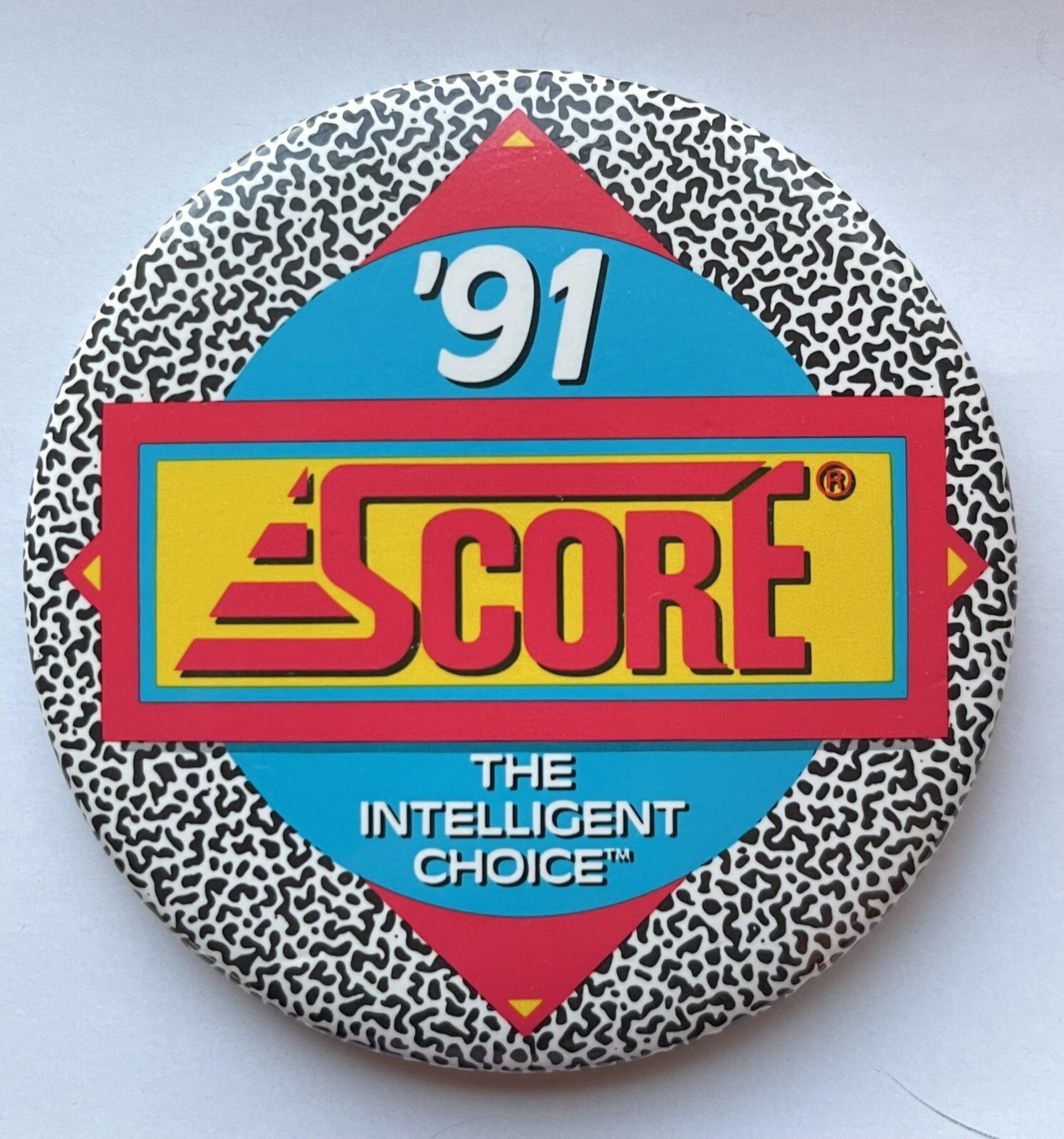 1991 Score Sports Cards The Intelligent Choice Pinback Button Vintage