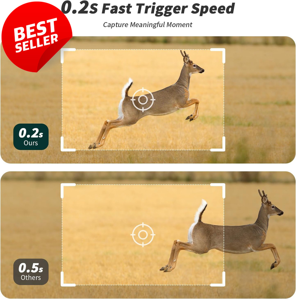 4G LTE Trail Camera Live Stream Solar Motion 0.2s Trigger SIM IP66 - US