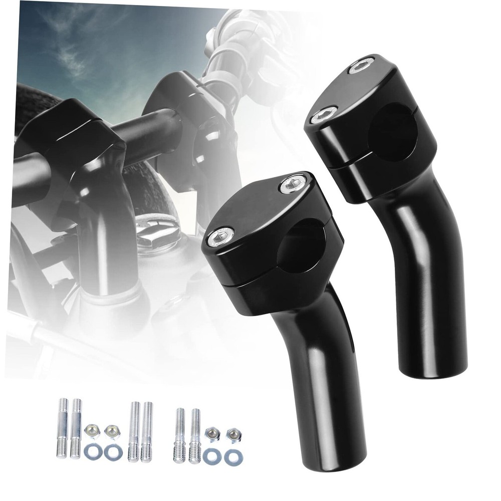 Motorcycle Handlebar Riser for Harley, One-Piece Pullback Black 4 inch
