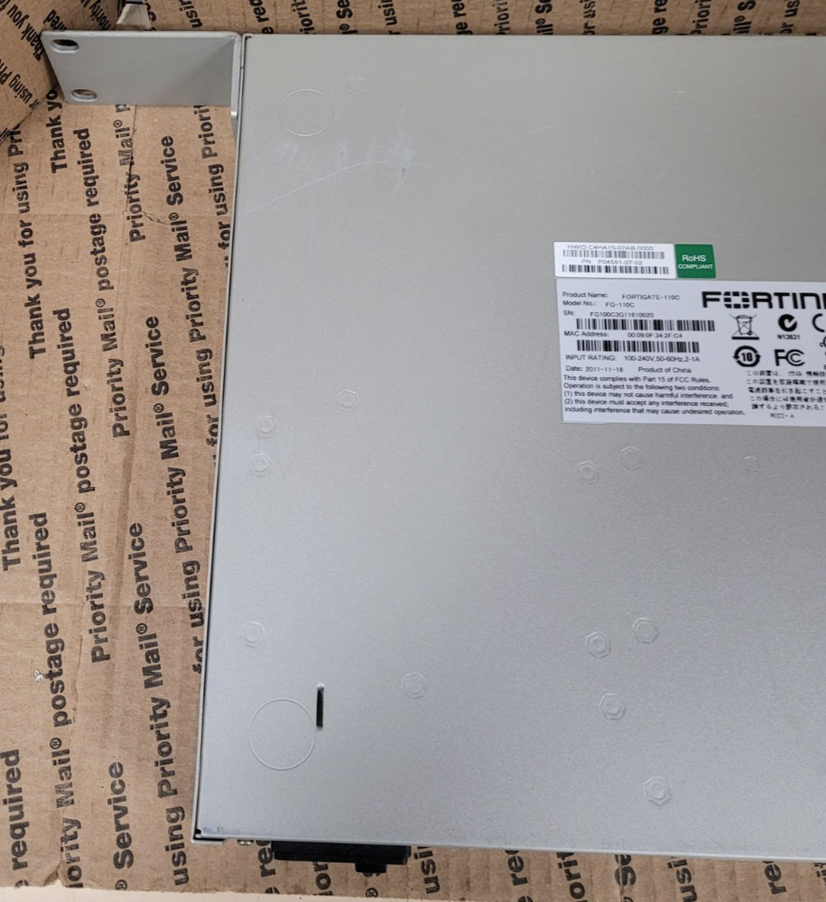 Fortinet FortiGate-110C FG-110C Router Firewall Security Appliance (TESTED)