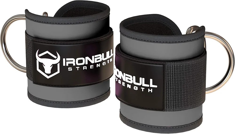 Iron Bull Strength Ankle Straps For Cable Machine Double D Ring Fully Adjustable