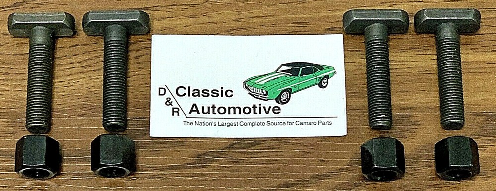 Long Leaf Spring T Bolts 4pc w/OE type Tall Nuts Camaro Firebird Nova