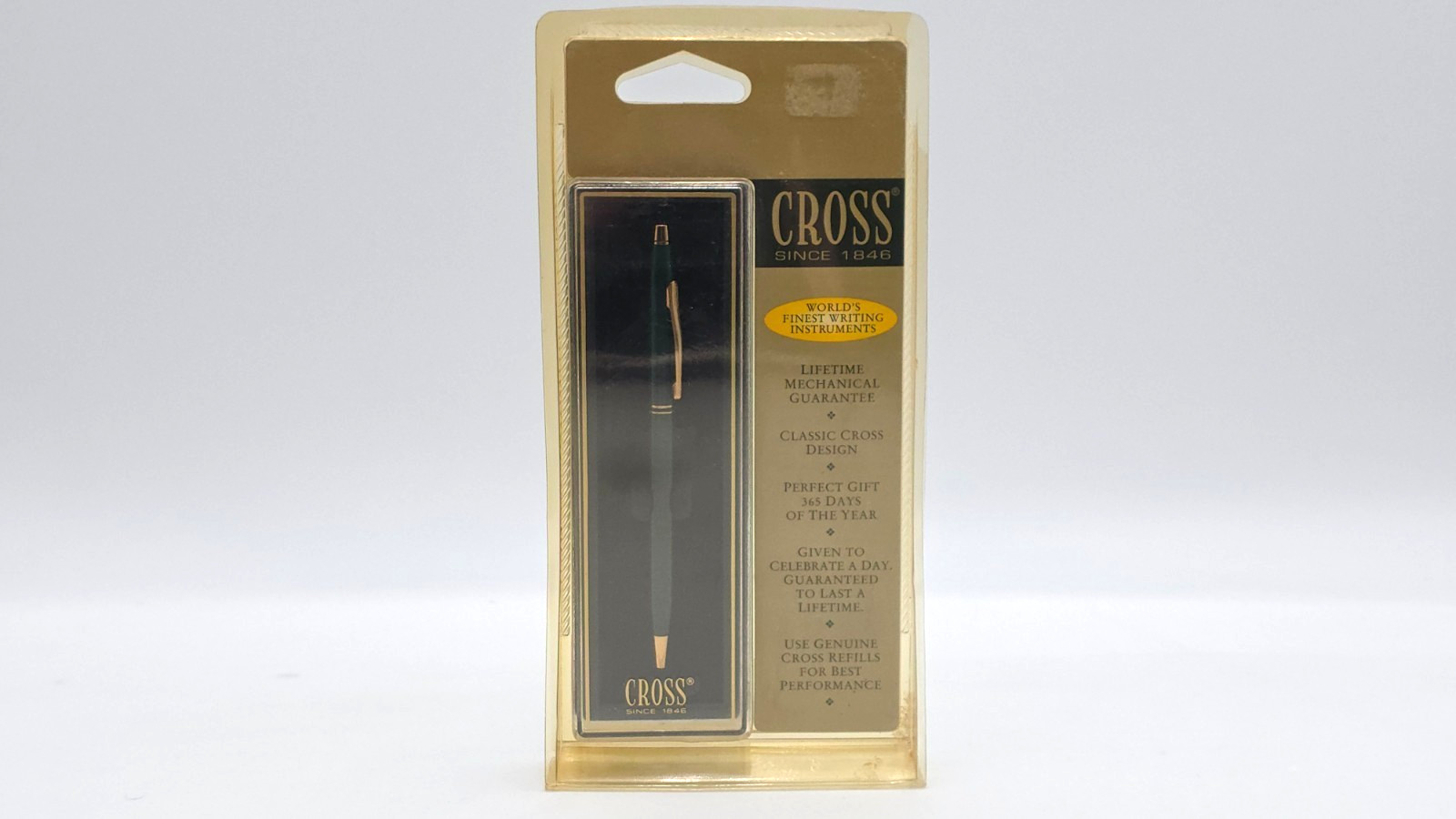 Cross Classic Century Double Banded  Ballpoint Pen Green w/Gold Trim