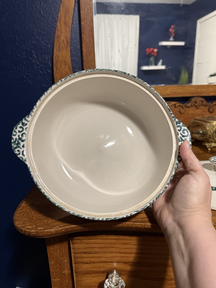 Stoneware Serving Bowl with Lid, Apple Design