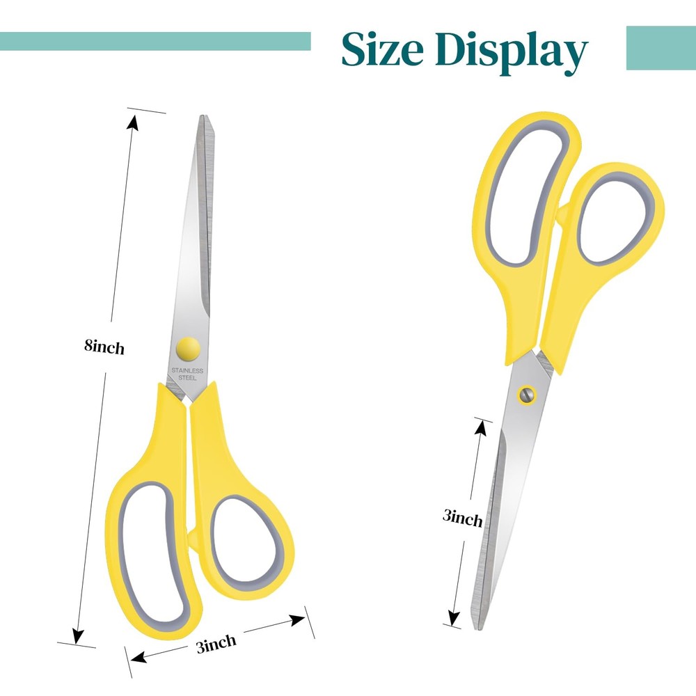 Xnluothsk 6 Packs Sewing Craft Scissors Bulk,8" Multipurpose Heavy Duty Sharp Sc