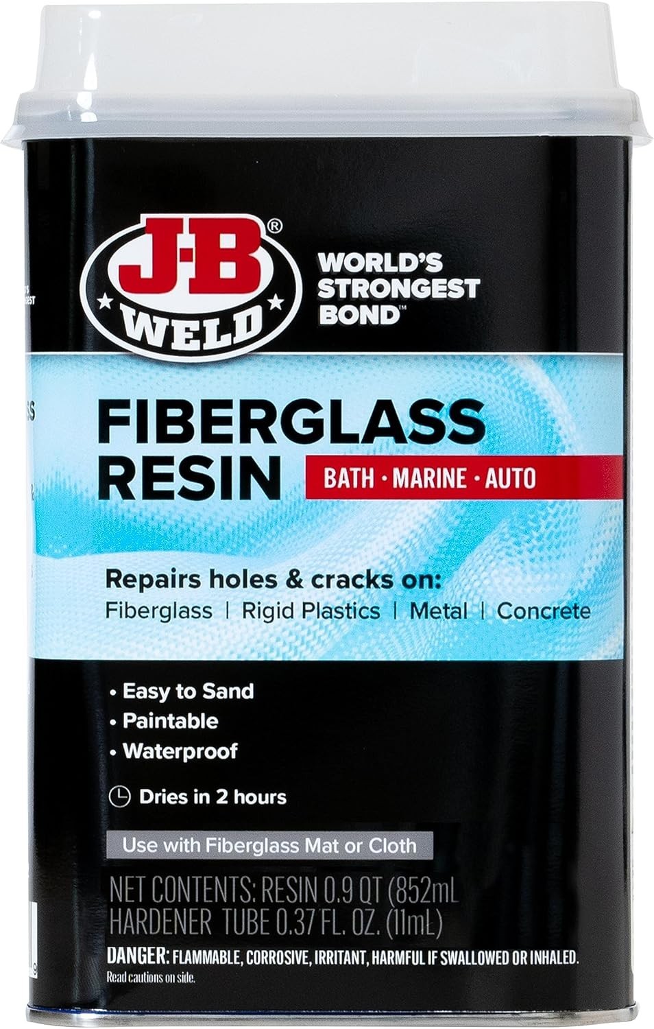 JB Weld 40122, Fiberglass Resin, 1 Quart