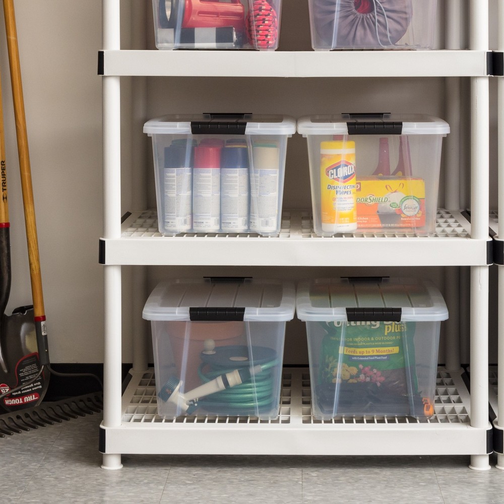 32 Qt. Plastic Storage Bins W/ Lids Stackable Storage Containers Totes 4 Pack