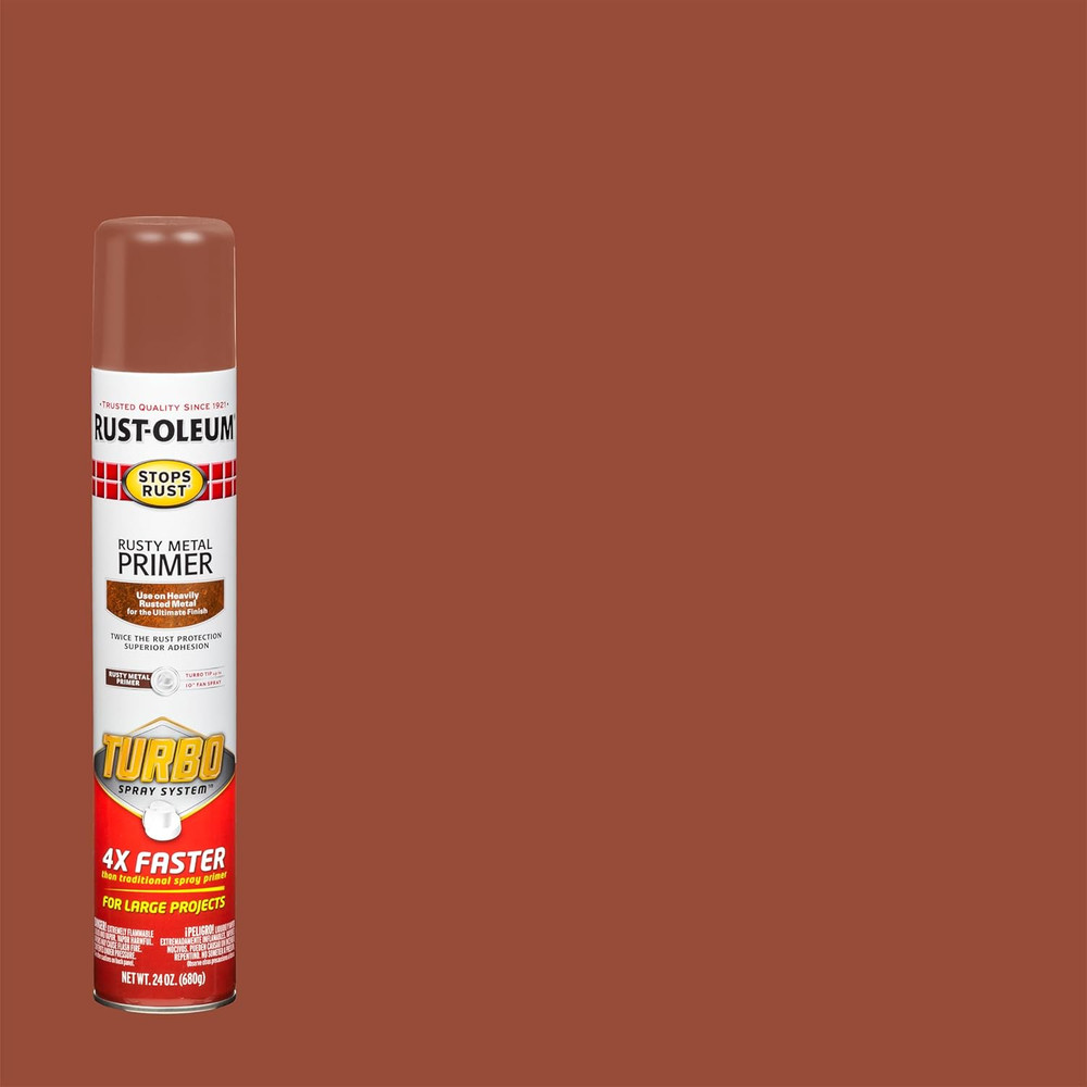 Rust-Oleum Turbo Spray Rust Primer, 24 Oz, 6 Pack - Stops Rust Effectively