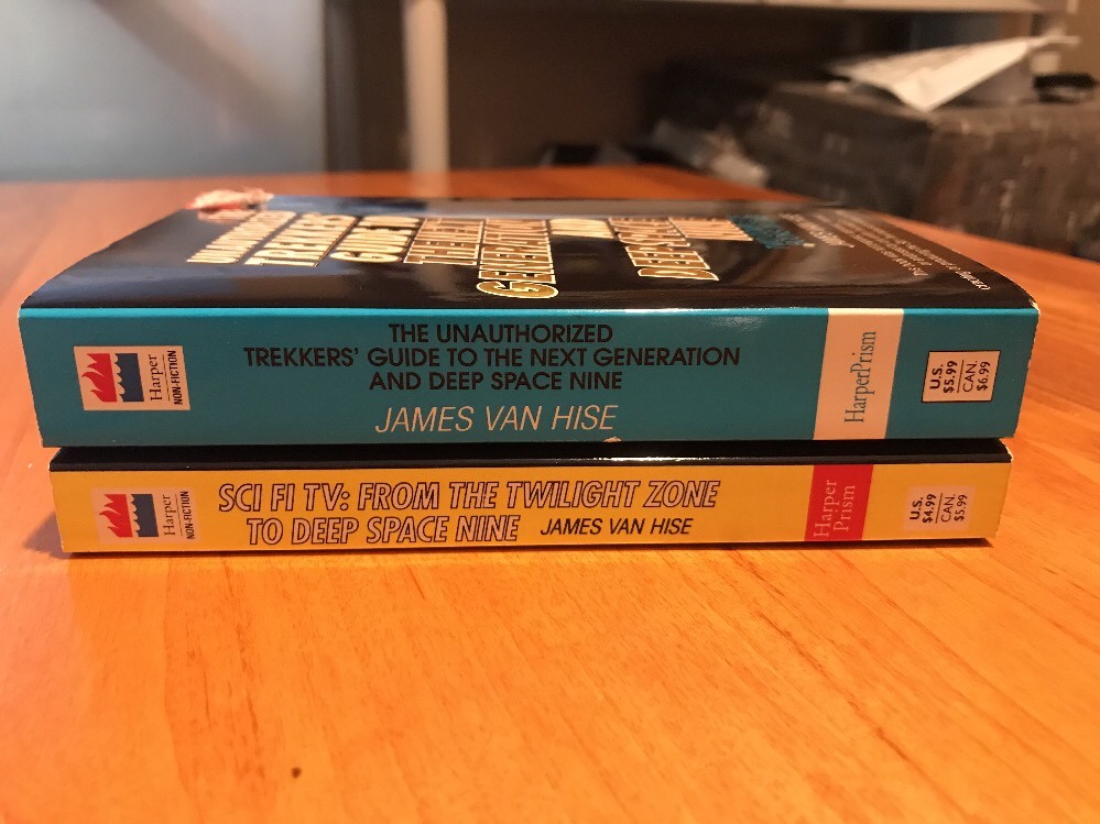 Two James Van Hise Paperbacks Unauthorized Trekkers Guide & Sci Fi TV Unread
