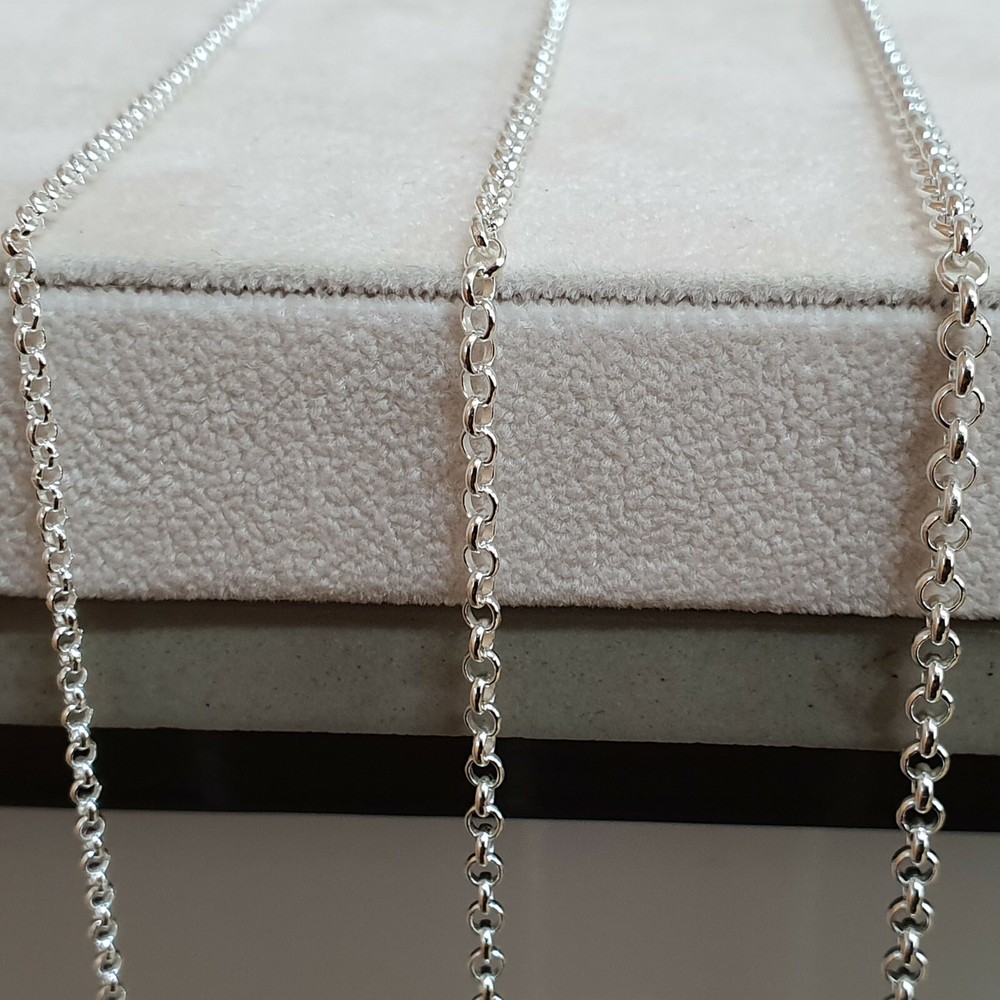 3.3ft,925 Sterling Silver ROLO Cable Unfinished Chain