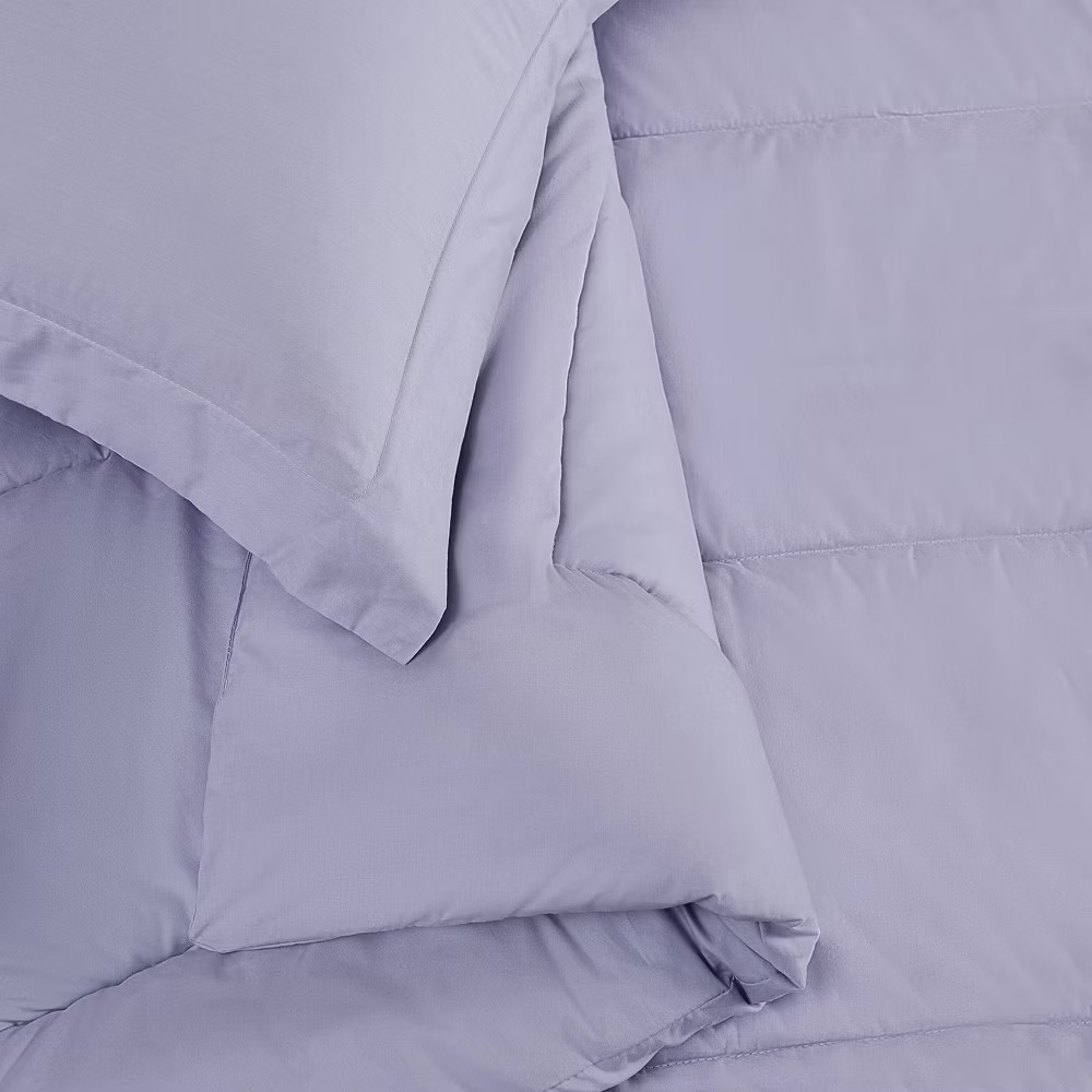 Brooklyn Loom Twin Solid Percale Comforter Set Lavender