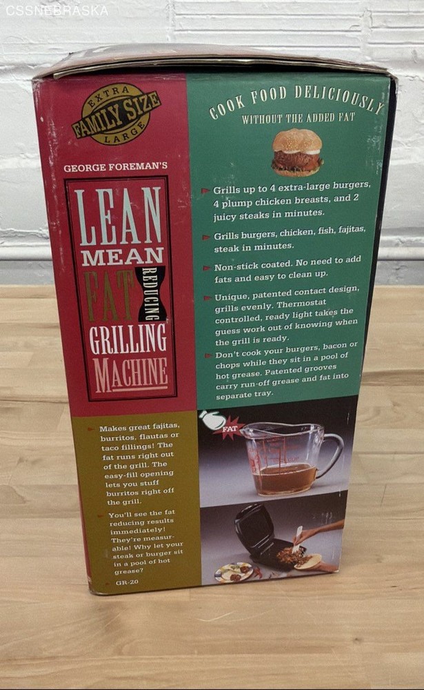 1995 George Foreman Lean Mean Grilling Machine White