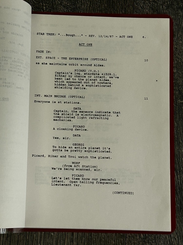 STAR TREK Script The Next Generation When Bough Breaks 2nd Revised Final Draft