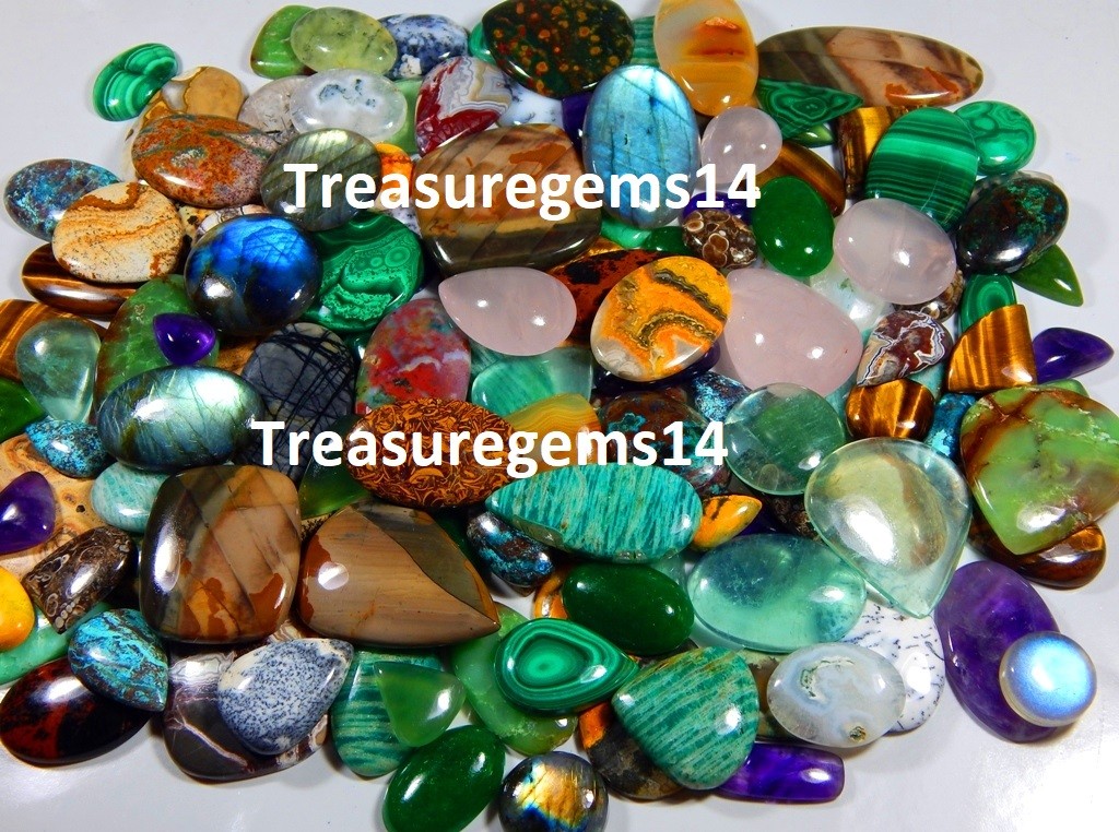 All Kind Semi Precious Loose Gemstone 250 Crt Wholesale Lot Natural Mix Cabochon