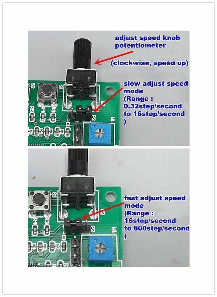 2-PHASE & 4-Phase 5-Wire Stepper Motor DC 5v-12v Driver Board Speed Controller
