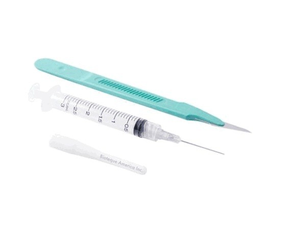 Bioteque Silicone Word/Bartholin Catheter w/ Syringe and Scalpel  Pack of 6 Sets