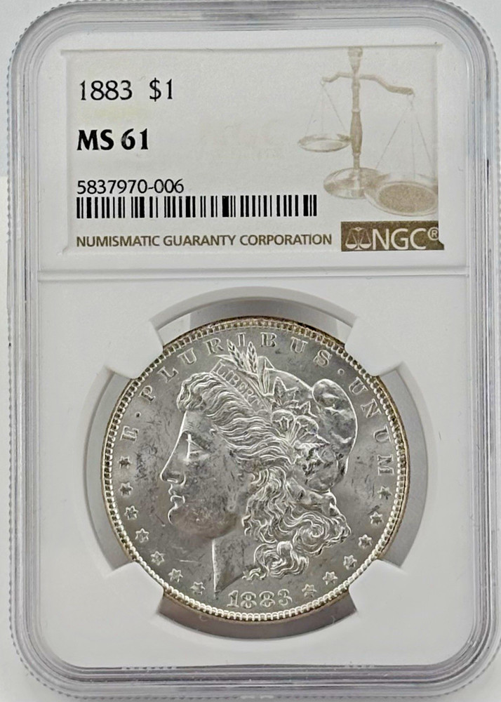1883 Morgan Silver Dollar MS61 NGC